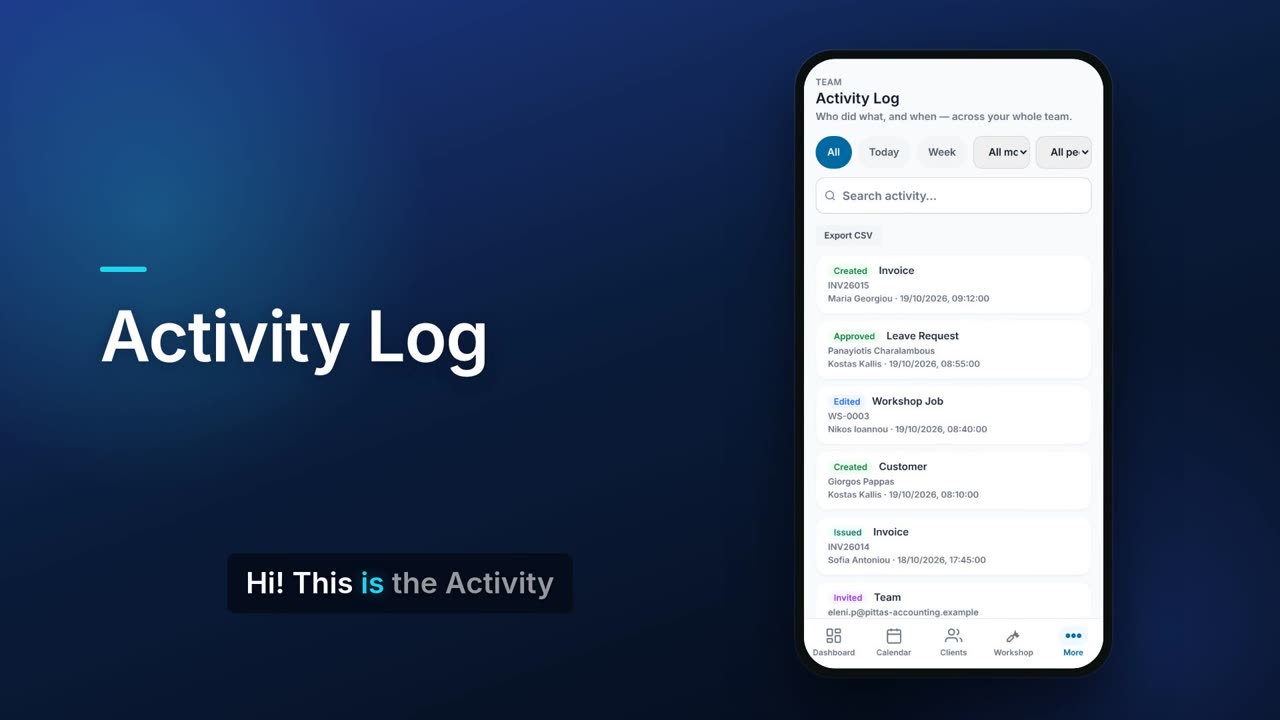 Activity Log